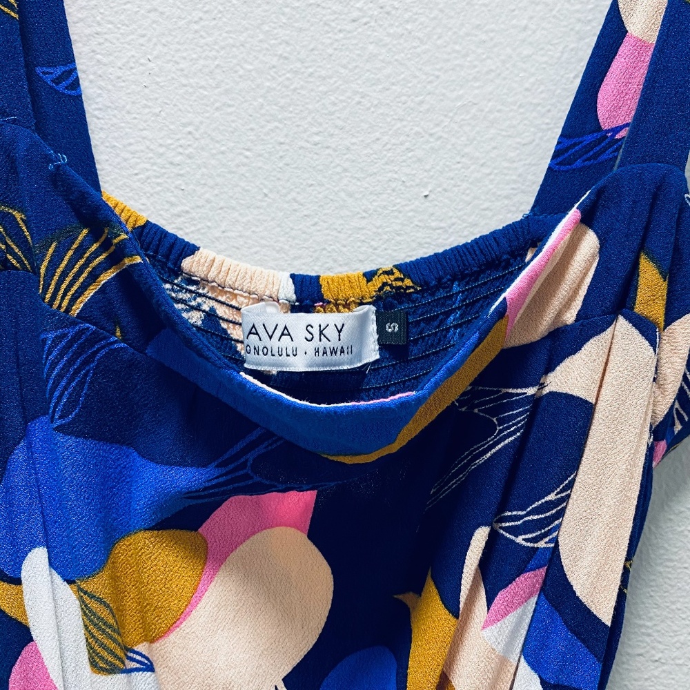 Fighting Eel Ava Sky blue koi maxi dress sz S - Picture 8 of 9